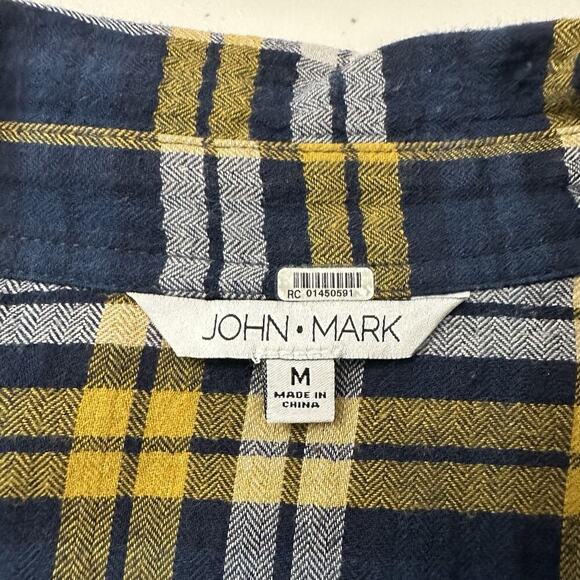 John Mark Tunic Top Womens M Plaid Button Up Long Line Lagenlook Boho Artsy - Picture 11 of 16